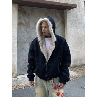 Áo khoác dày sang trọng nam cleanfit Áo khoác Cotton có mũ trùm đầu bằng vải dày