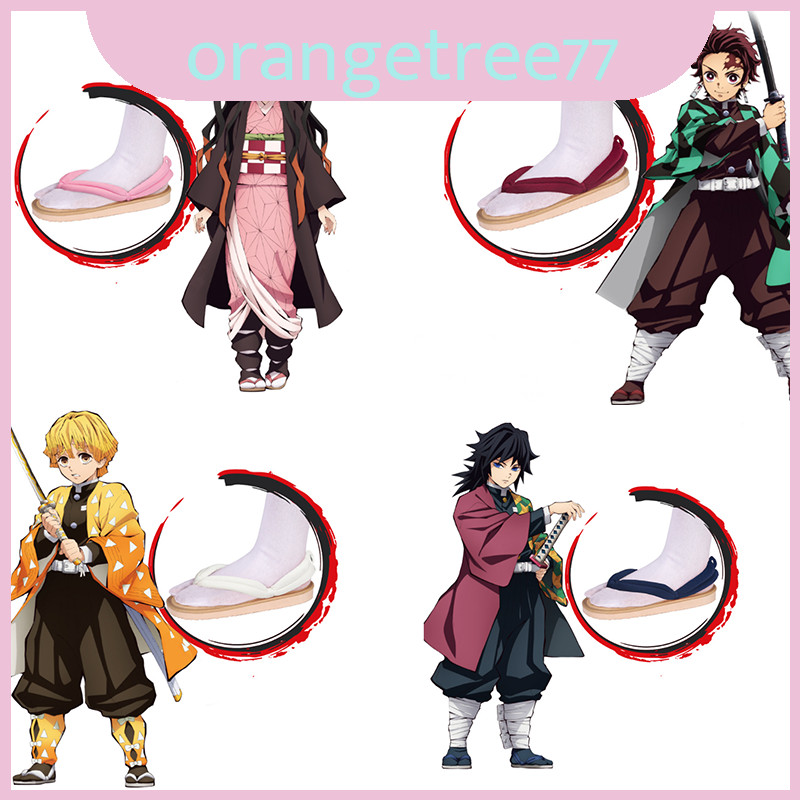 Slayer Demon Kamado Tanjiron Geta Clogs Lý tưởng cho người hâm mộ Cosplay và Anime