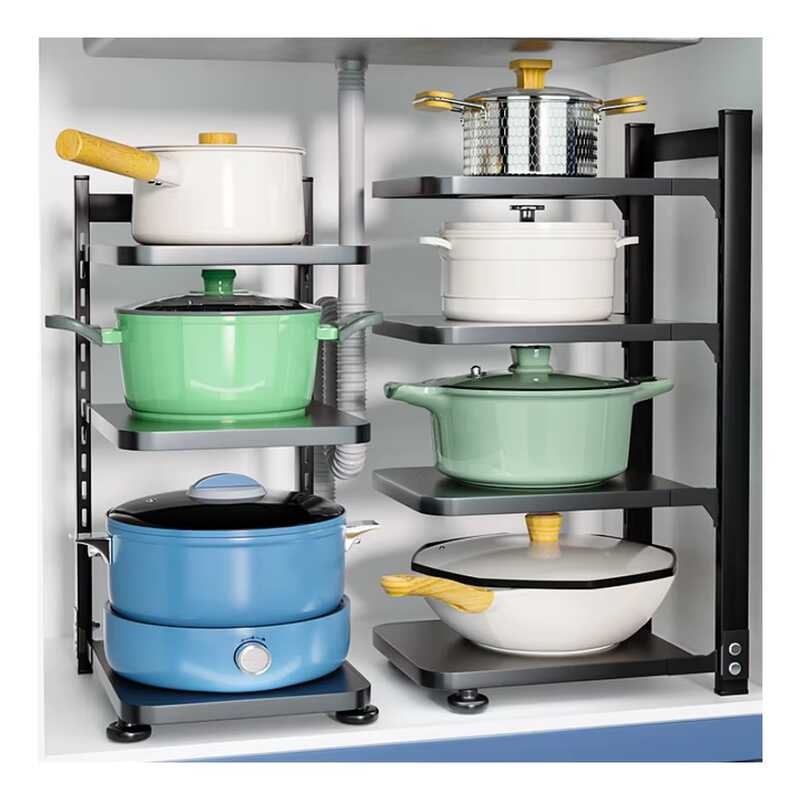 Tủ Đựng Thức Ăn Phòng Cover Rack Chiều Cao Điều Chỉnh Pan Rack Organizer