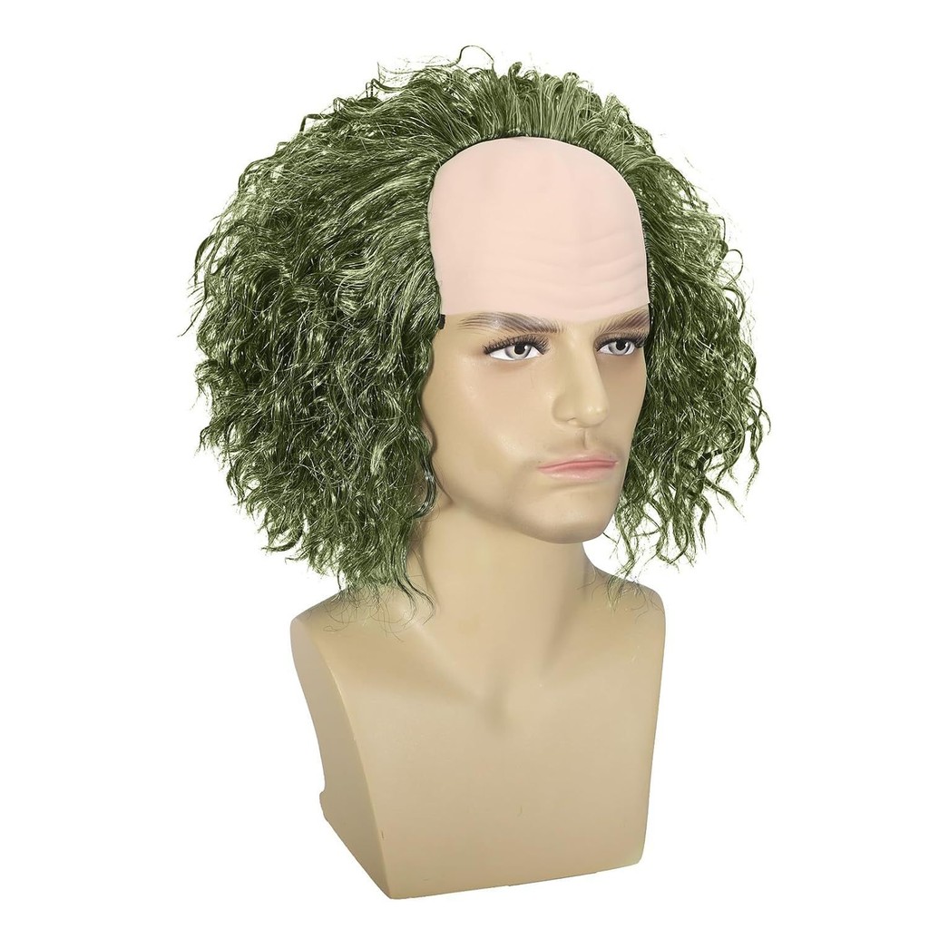 Mới Nhất Hades 2 Cos Beetle Juice Màu Xanh Lá Cây Joker Hói Da Đầu Bộ Tóc Giả Halloween