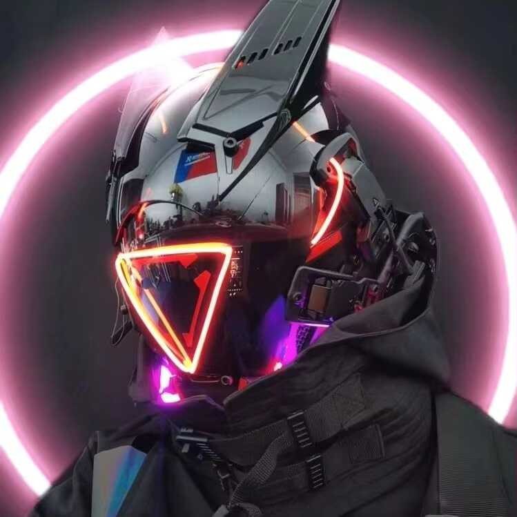 2022 LED Glowing Mask Cool Cosplay Neon Quà Sinh Nhật Carnival Đảng Ngụy Trang Halloween Mask