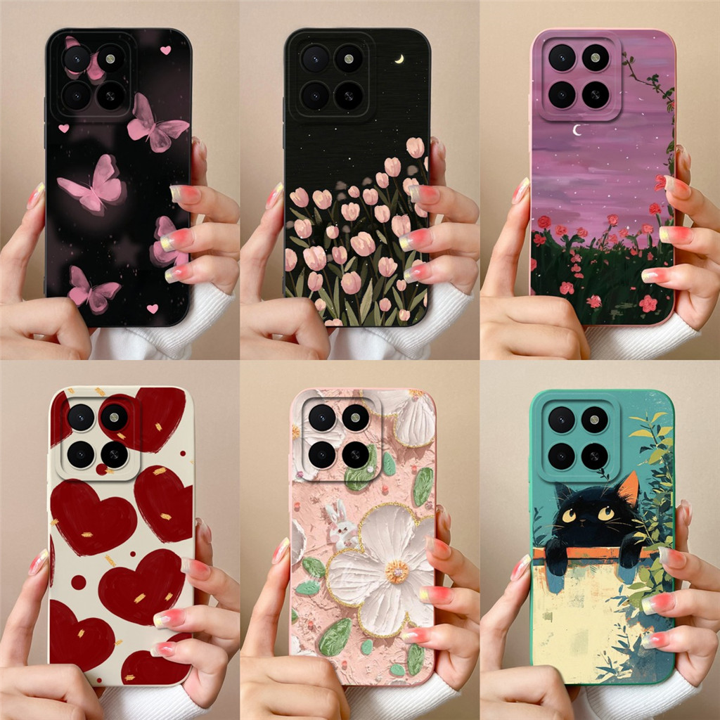 Vỏ Thiết Kế Mới Cho Honor X5b + 4G Tranh Sơn Dầu Nghệ Thuật Xinh Đẹp Hoa Bảo Vệ Chất Lỏng Silicon Mề