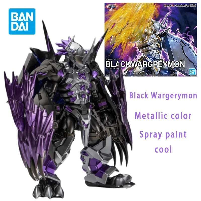 BANDAI Figure-rise Standard Amplified BlackWargreymon Action Figure Metallic Color Digimon Anime Ass