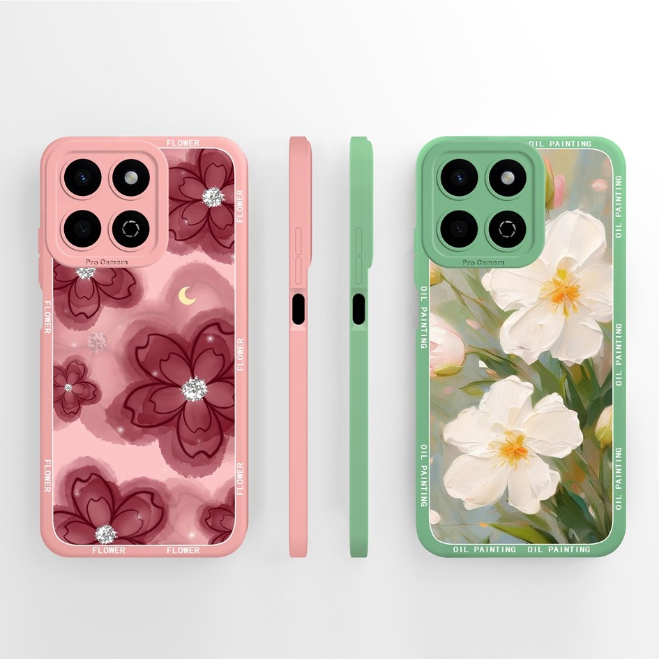 Vỏ Cho Honor X7C Vỏ Điện Thoại Bảo Vệ Camera Hoa Dễ Thương Ốp Lưng Cho Honor X 7C Capa Ốp Lưng