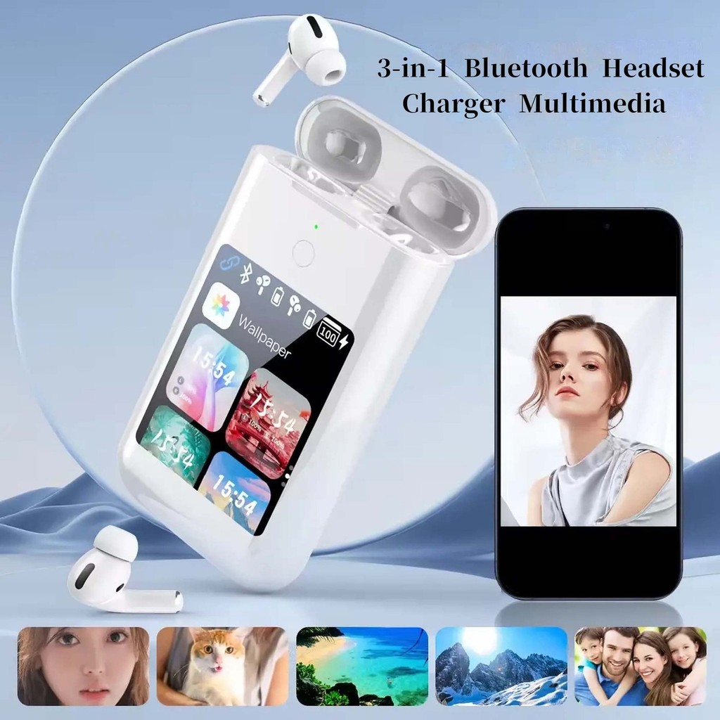 Tai nghe Bluetooth A98 3 trong 1 Sạc dự phòng di động đa chức năng Tai nghe hiển thị đa phương tiện 