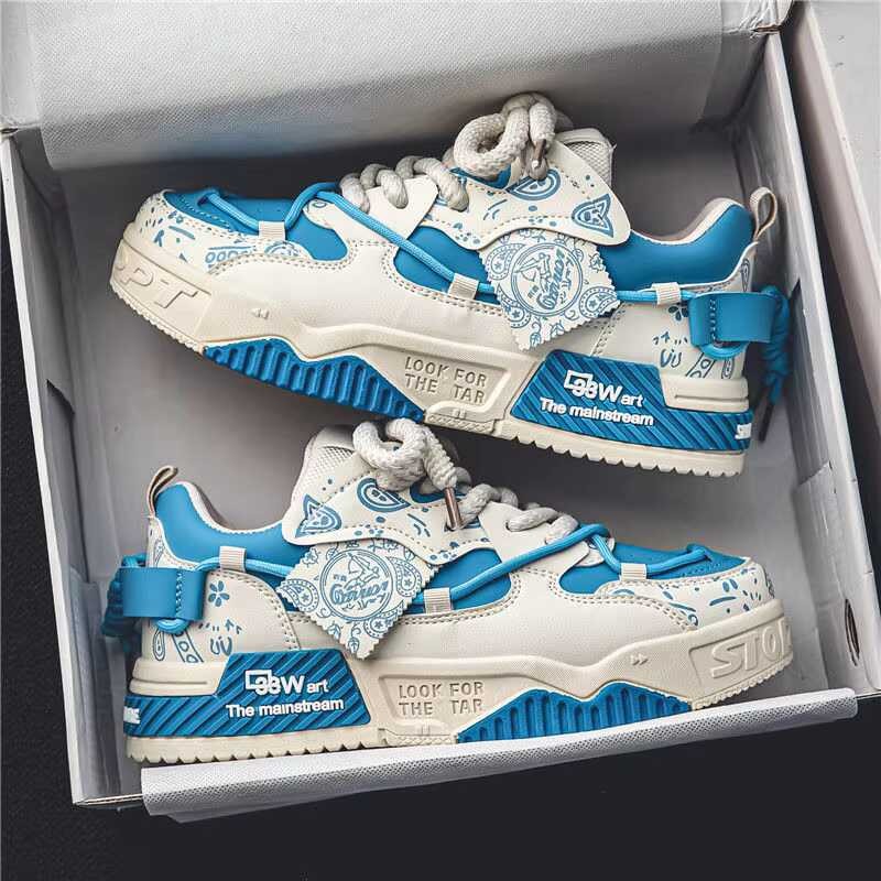 Tùy Chỉnh Thời Trang Ngoài Trời Graffiti Pu Da Casual Sneaker Nam Skateboard Casual Sneaker Nam Chạy