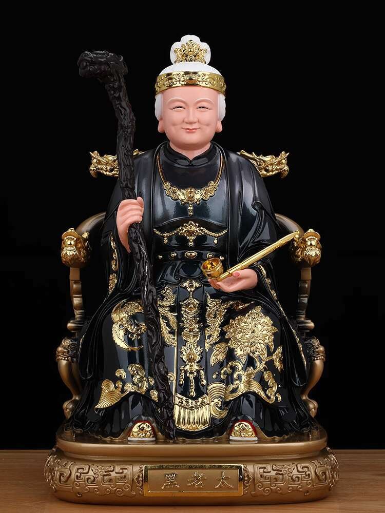 Tượng bà già da đen mới nhất, núi Thiết Sa, Phật mẹ đen, nhựa cây, tượng Tiên gia, đồ trang trí gia 