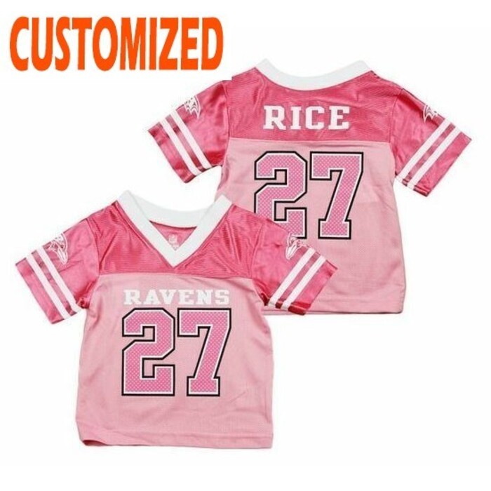Bóng bầu dục Nfl mùa hè mới 2025 Baltimore #27 Áo thun màu hồng