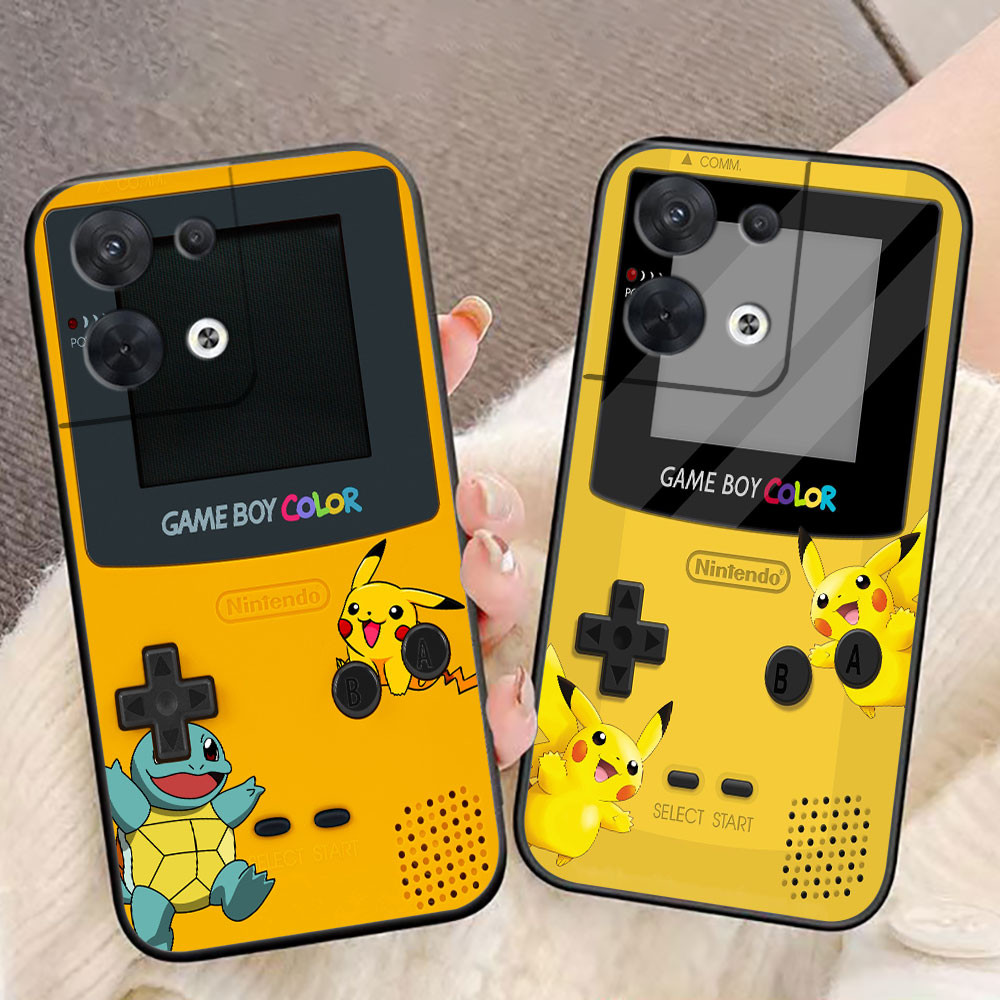 Game Boy Pikachu Pokemon Cover Ốp Lưng Điện Thoại OPPO FIND X3 LITE RENO 4 4F 5 6 6Z 7 7Z 8 8T 10 11