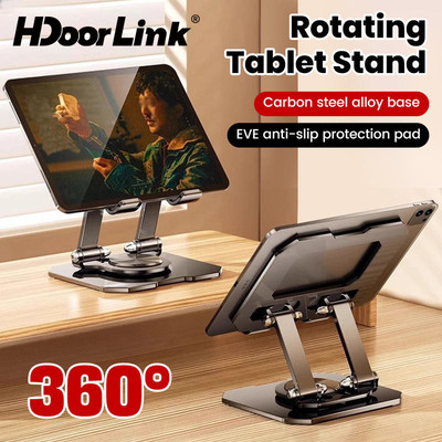 HdoorLink 360° Xoay Máy Tính Bảng Đứng Cho Miếng Lót Có Thể Điều Chỉnh Có Thể Gập Lại Giá Đỡ Máy Tính Bảng 4-13 Inch Pad Laptop Máy Tính Bảng Làm Mát Đứng Hỗ Trợ