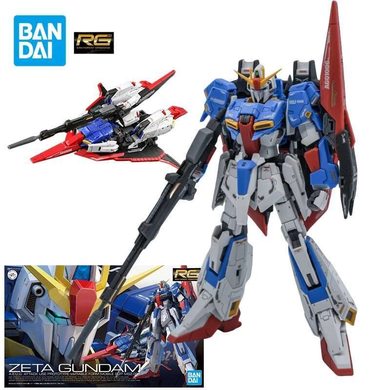BANDAI Model Kit RG 1/144 MSZ-006 Zeta Z am Anime Figures Collection Gunpla Mobile Suit Toys for Boy