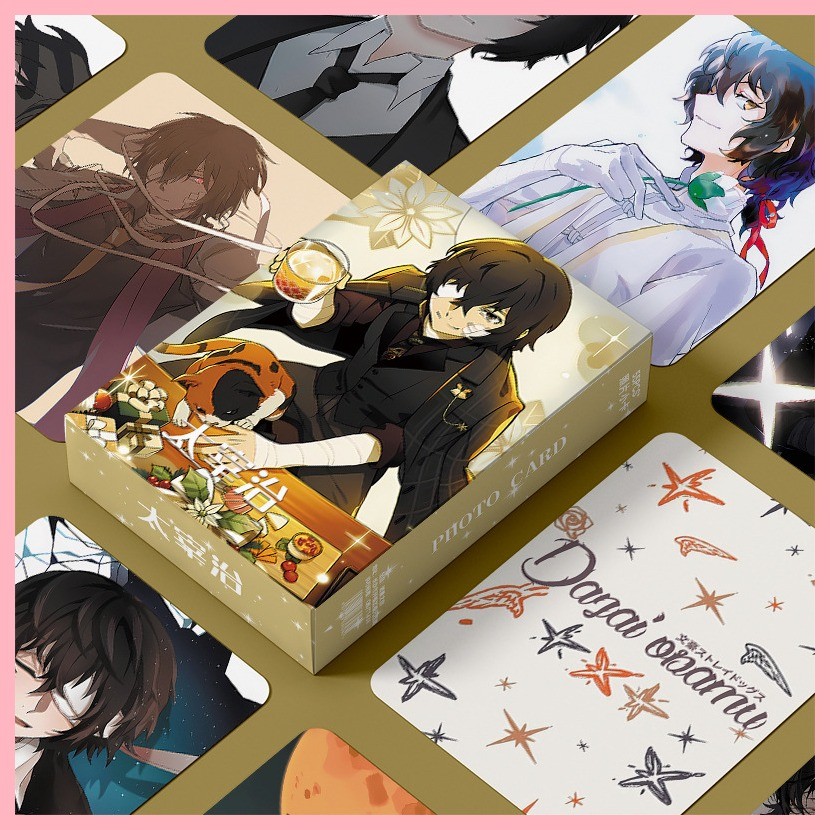 [GUYN] Thẻ LOMO Dazai osamu Bungou Stray Dog Dazai osamu Hàng hóa cá nhân Hộp 10cm 55 Laser Photocar
