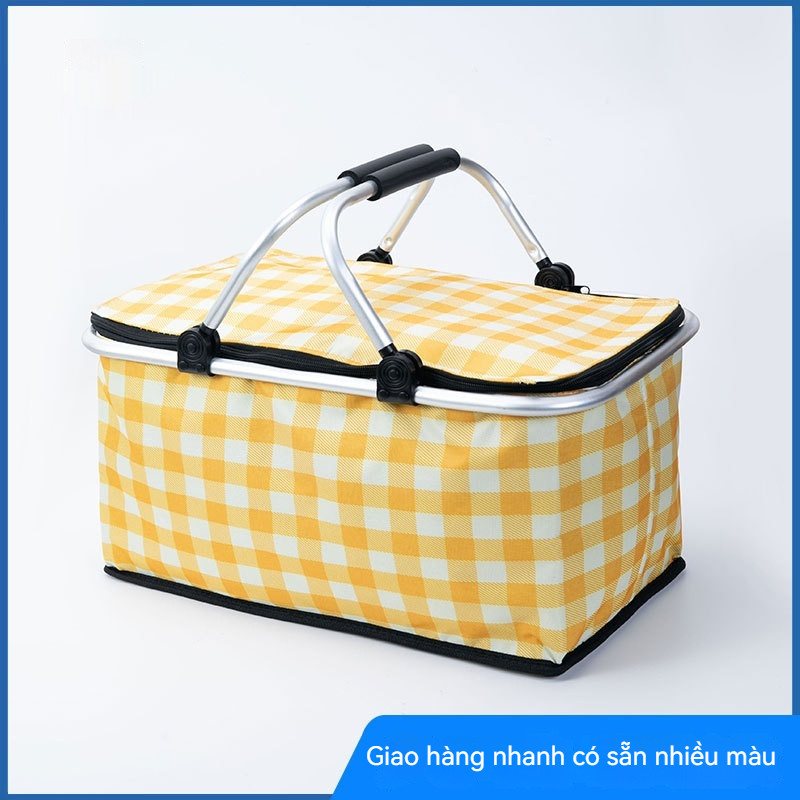 Túi giữ nhiệt dã ngoại tráng bạc, giỏ đựng giữ nhiệt, túi giữ nhiệt đựng đồ ăn, hộp cơm, đồ picnic d