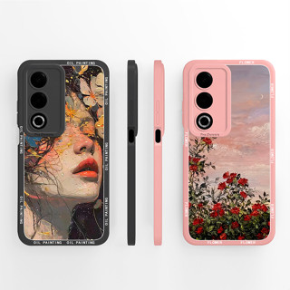 Ốp điện thoại Mới Cho Oppo A3x (Trung Quốc) Tranh Sơn Dầu Nghệ Thuật 5G Cụm Hoa Hồng Silicon Lỏng Mềm Bảo Vệ Mặt Sau Cho OppoA3x (Trung Quốc) Vỏ 5G Capa