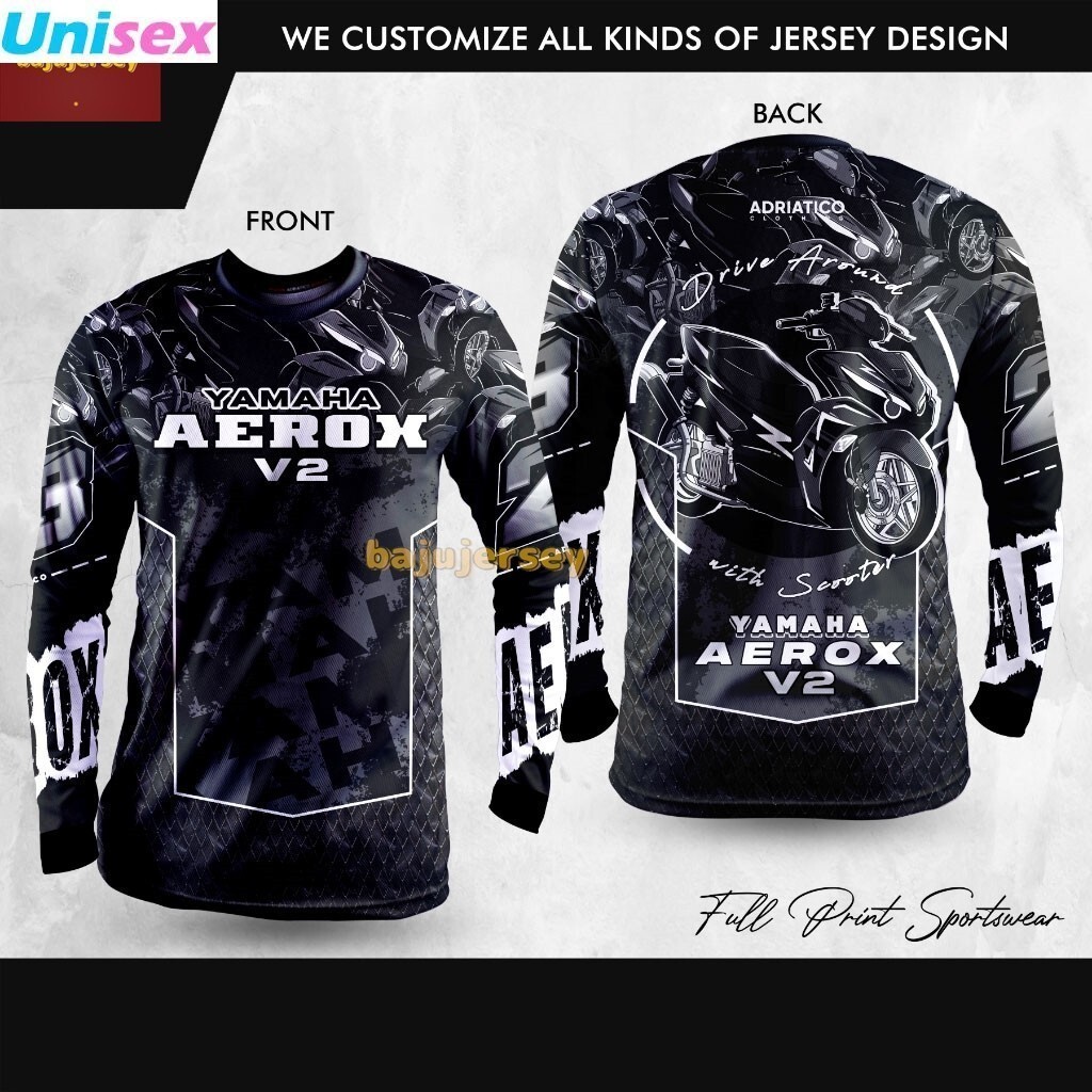 Quần áo Adriatic 'yamaha Aerox D2' Thiết kế 3 Moto Fdf Áo thun dài tay
