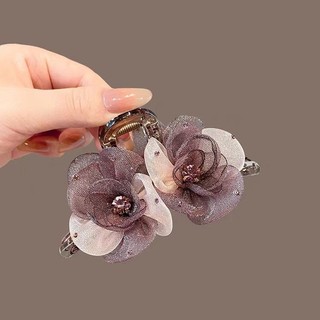  Kẹp Tóc Hoa A1  Bộ Sưu Tập 2702 Người  Sợi Lưới Tím Thanh Lịch Cao Cấp Hoa Kẹp Lấy Lớn Nhấp Nháy Tính Khí Kim Cương Đầu Lưng Tóc Cá Mập Kẹp Tóc Mũ Đội Đầu 