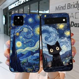 Ốp Lưng Google Pixel 4 5 6 7 8 Pro 4A 7A 8A 4Xl 5Xl Ốp Điện Thoại Chống Sốc Bẩn Nam Nữ Van Gogh Bầu Trời Đầy Sao Con Mèo Ốp Đt Tpu Case @1023