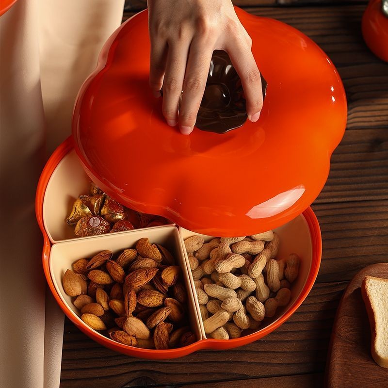 🌞HÀNG CÓ SẴN🌛 Persimmon Ruyi Dried Fruit Plate Divided Dried Fruit Box Fruit Plate Home Living Ro