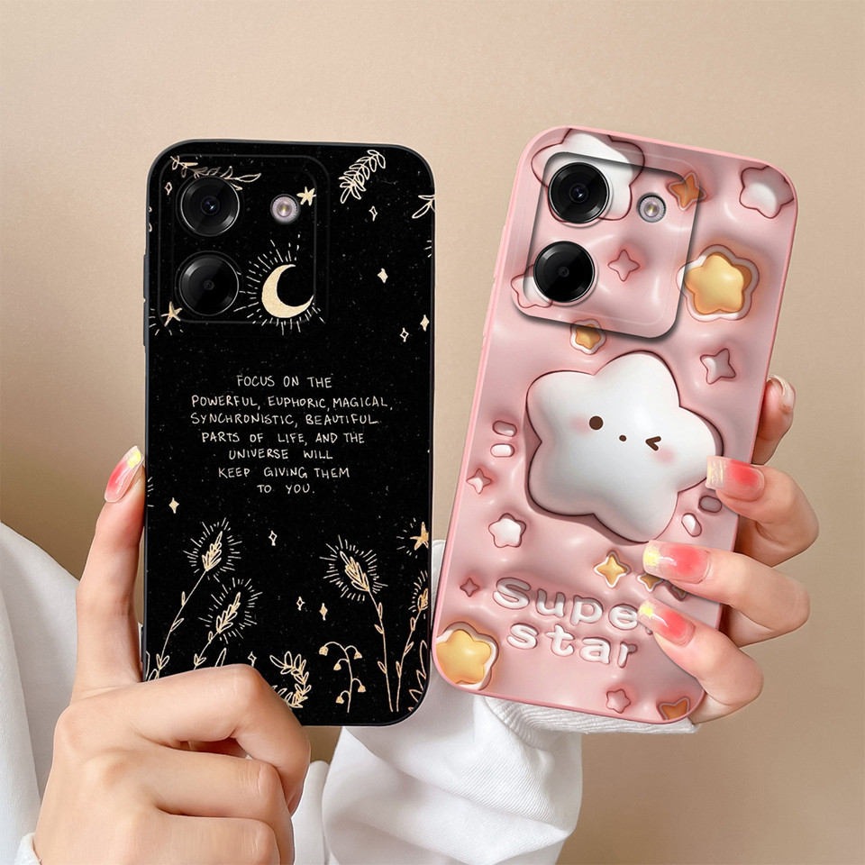 Ốp Cho Xiaomi Poco M7 Pro 5G Ngôi Sao Nhỏ Nhiều Màu Sắc Hoa Chống Rơi Chống Sốc Di Động Vuông Dành C
