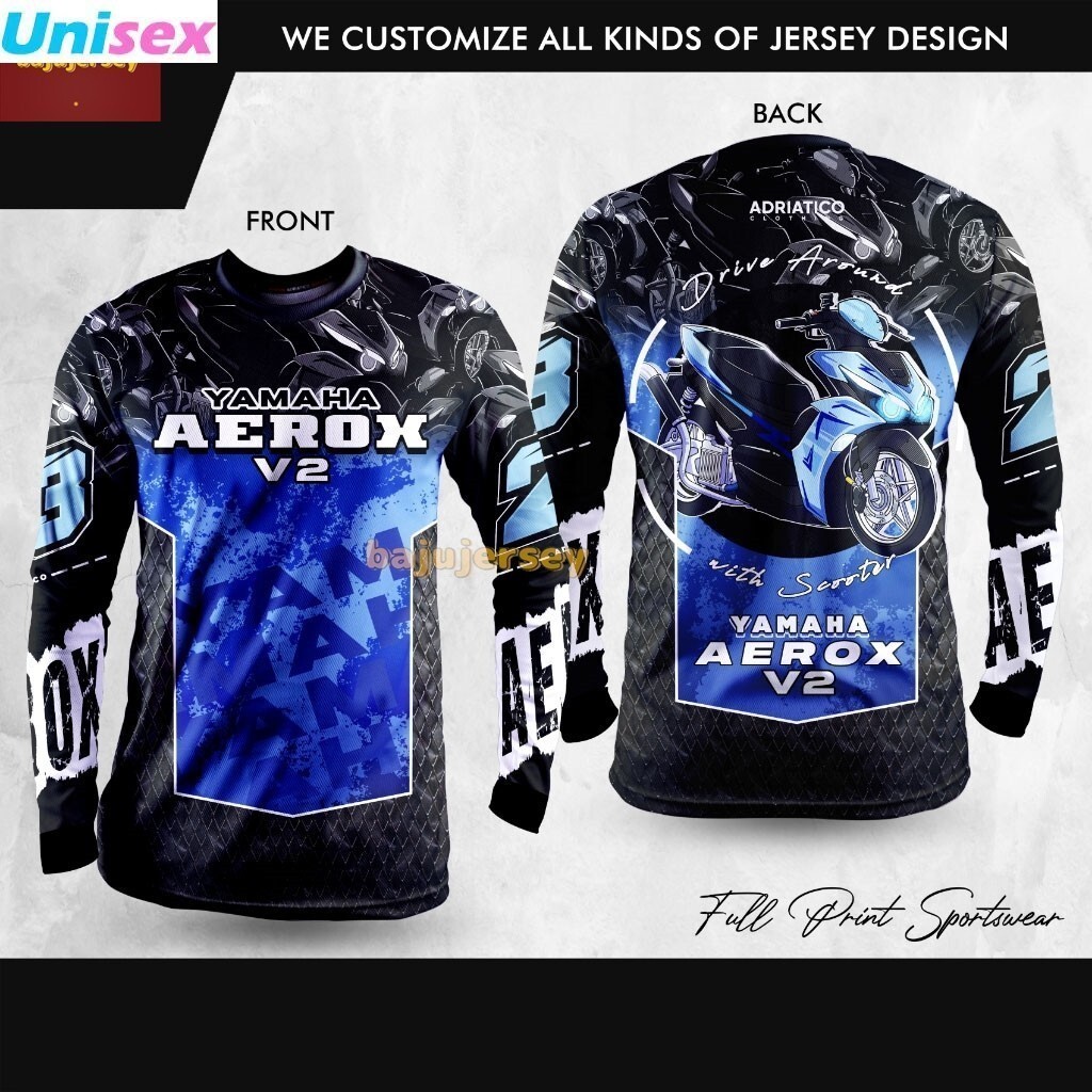 Quần áo Adriatic 'yamaha Aerox D2' Thiết kế 3 Moto Fdf Áo thun dài tay