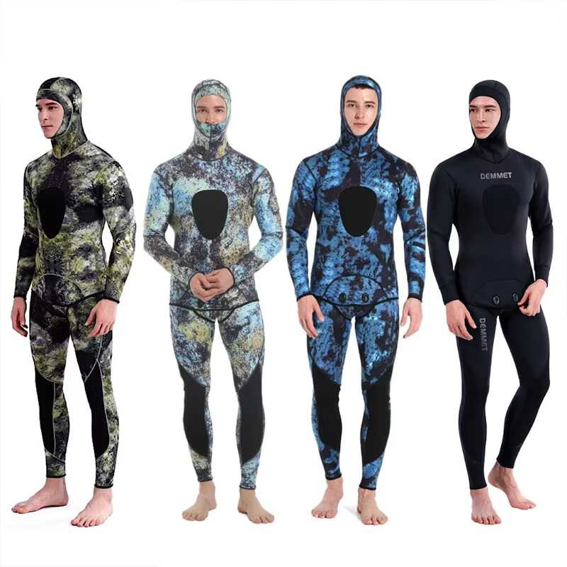 Bán Buôn Camo Diving Suit Men 3Mm Hai Mảnh Neoprene Diving Suit Mũ Trùm Đầu Tùy Chỉnh Săn Bắn Diving