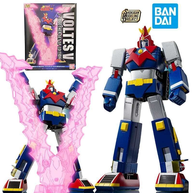 BANDAI Shokugan Smp V Together Set SP Edition Voltes Action Figures Volt Cruiser Bomber Robot Model 