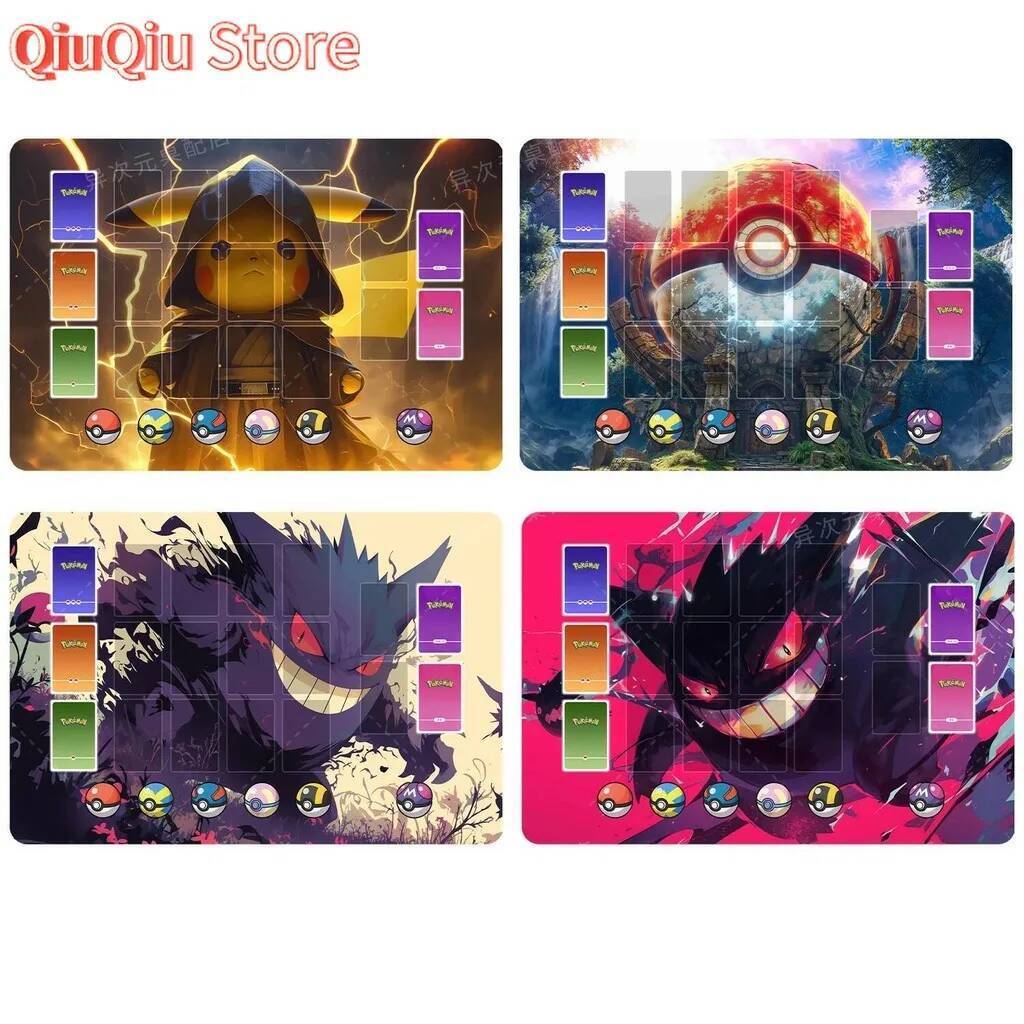 60 * 40 * 0.2Cm Hoạt Hình Anime Pokemon Splendor Gengar Pikachu Mew Card Battle Single Tcg Game Mat 
