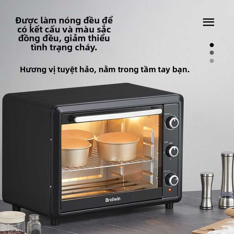 Lò điện BROILWIN 60L, dung tích lớn, đa chức năng, dùng cho gia đình và thương mại, nướng trung thu, bánh pizza