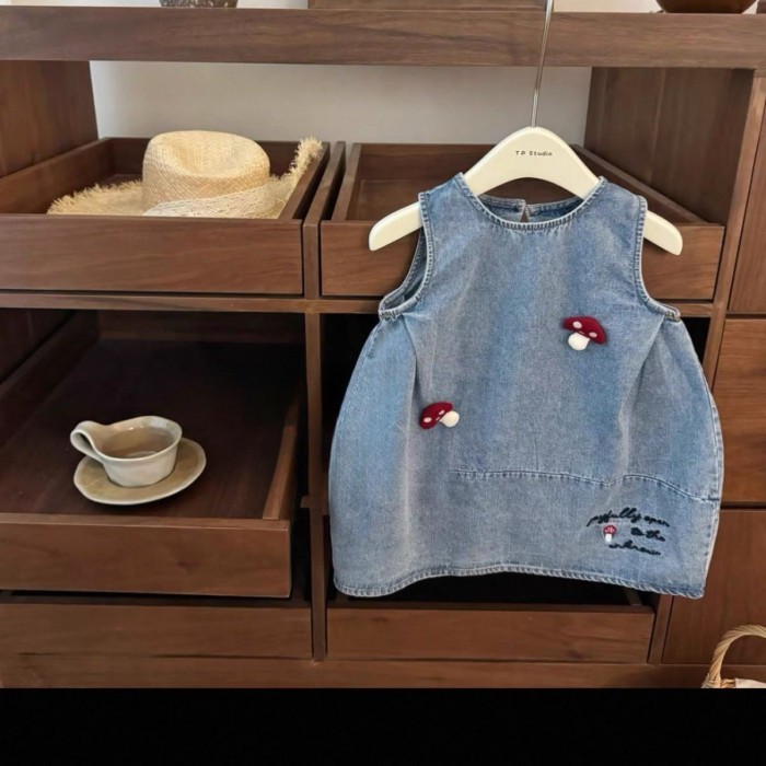 Baby Girl Dress Cute Little Mushroom Korean Children's Clothing Girls Fashionable Summer Skir