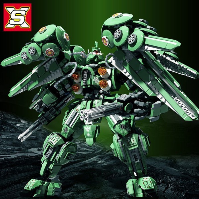 🌈 Kshatriya Lớn Tiêu Xanh Sắt Máu Mecha Chiến Binh NZ-666 Độ Khó Cao Sáng Tạo Mô Hình Lắp Ráp Khối