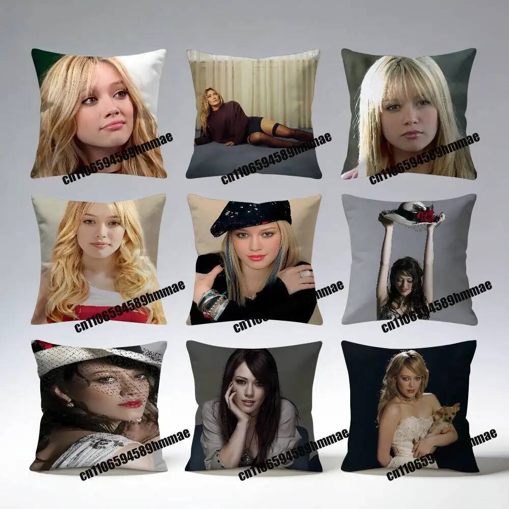 H-Hilary Duff Luck or Something Throw Pillow Case Sham Cho 45x45cm 35x35cm Vuông Nhà Gối Đệm
