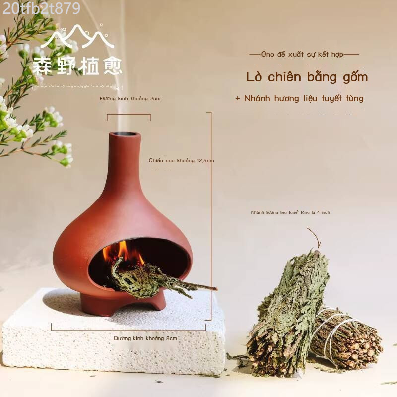 [Đa Năng] Lò gốm Senye Zhiyu, có thể gỗ thiêng, cây xô thơm trắng, tuyết tùng, lò đốt tinh dầu nhỏ