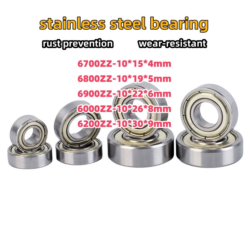 Vòng bi thép không gỉ đường kính trong dòng 10mm chống gỉ và chống mài mòn 6700ZZ 6800ZZ 6900ZZ 6000