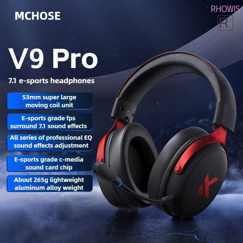 Mới Tai nghe chơi game MCHOSE V9 Pro, tai nghe ba chế độ có mic
