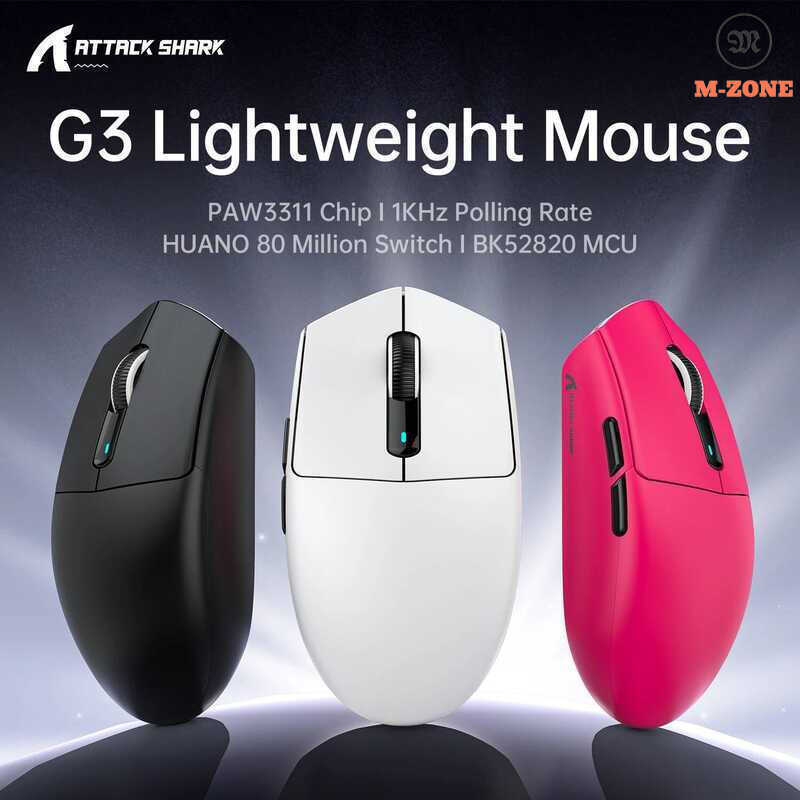 Chuột chơi game không dây ATTACK SHARK G3 / G3PRO ba chế độ, PAW3311, 1000Hz - Còn hàng