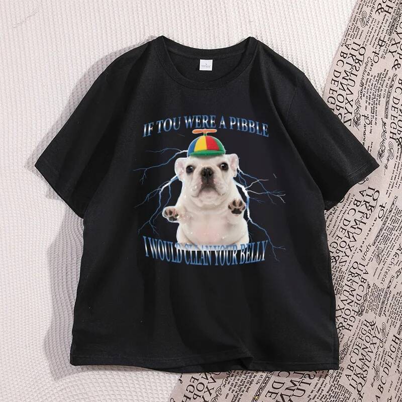 Ngộ nghĩnh Dễ Thương Pibble In Hình Áo Thun Bé Pháp Bulldog Áo Thời Trang Áo Thun Nữ Tay Ngắn Cotton