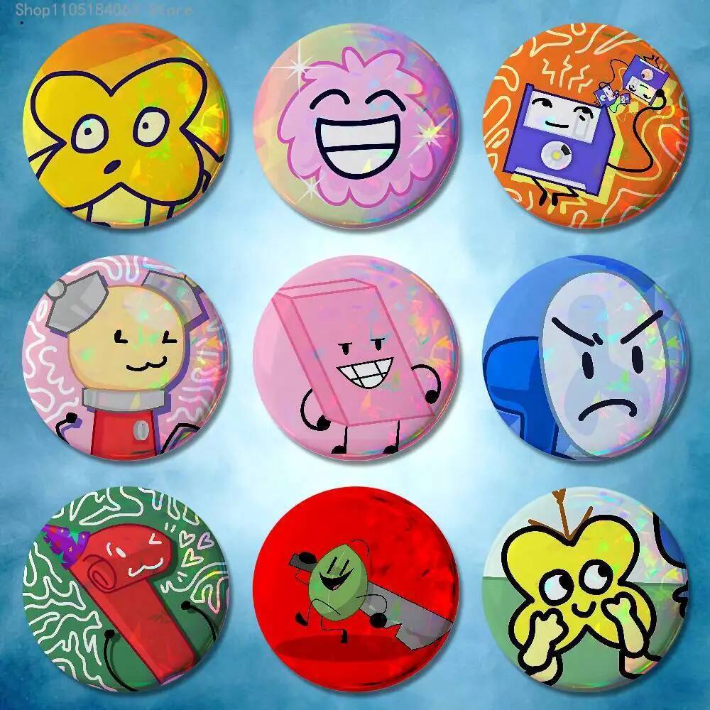 B-Bọn Cho Giấc Mơ I-Island BFDI Huy Hiệu 25 32 44 58 75 mm Tròn Cosplay Pin Túi Trang Trí Người Hâm 
