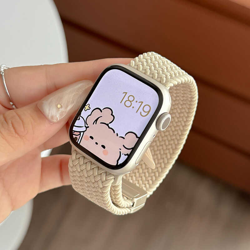 Phiên bản nâng cấp Thích hợp cho dây đeo iwatch10 Mùa thu Phong cách mới Dây đeo Apple Watch bện Nyl