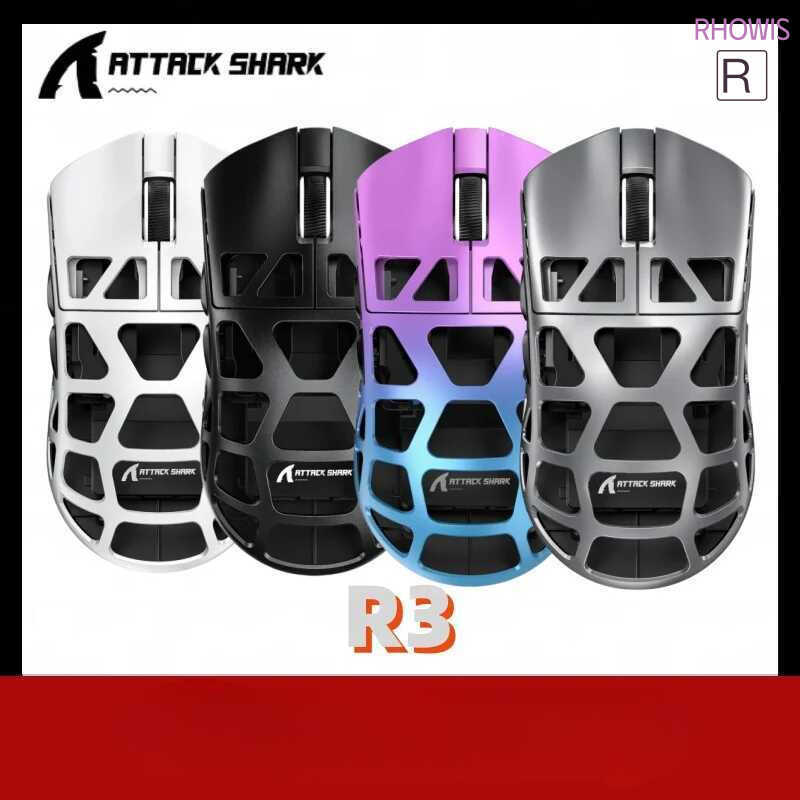 Mới Chuột chơi game ATTACK SHARK R3 ba chế độ, 26000 DPI, Hợp kim Magie, Tốc độ lấy mẫu 8K