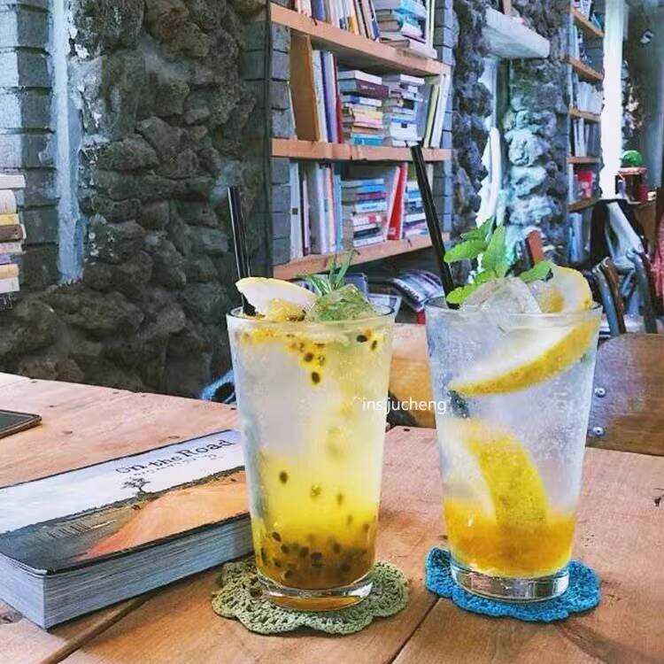 Bắc Âu Đơn Giản ins Phong Cách Hàn Quốc Trà Sữa Cốc Thủy Tinh Ice Coffee Cup Ice American Ice Latte 