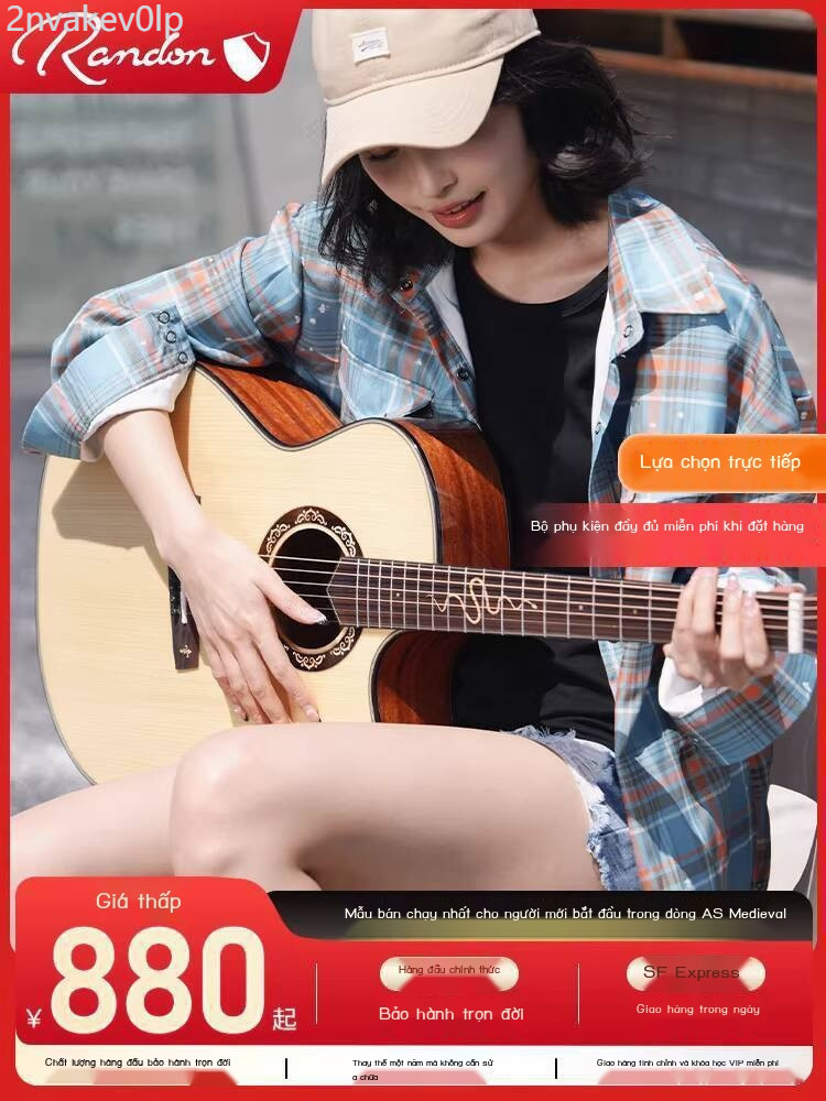 [HOT HIT] Đàn Guitar Randon Blue Shield AS Spirit Snake, đàn guitar dân gian cho người mới bắt đầu