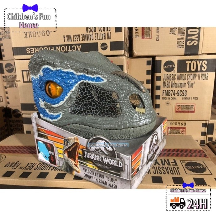 Kho Hà Nội🚚Mattel Jurassic World 2 Hiệu ứng âm thanh Mặt nạ khủng long Mũ bảo hiểm Velociraptor Cậu 