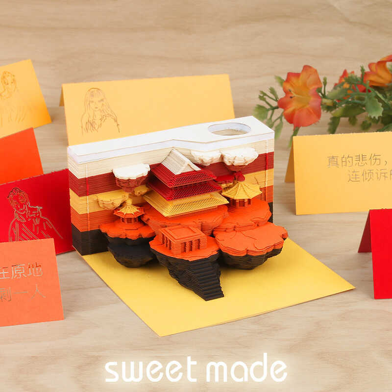 Air Castle 3d Ba Chiều Notepad Notepad Notepad Sáng Tạo Quà Tặng Giấy Khắc Notepad Có Thể Xé Mô Hình