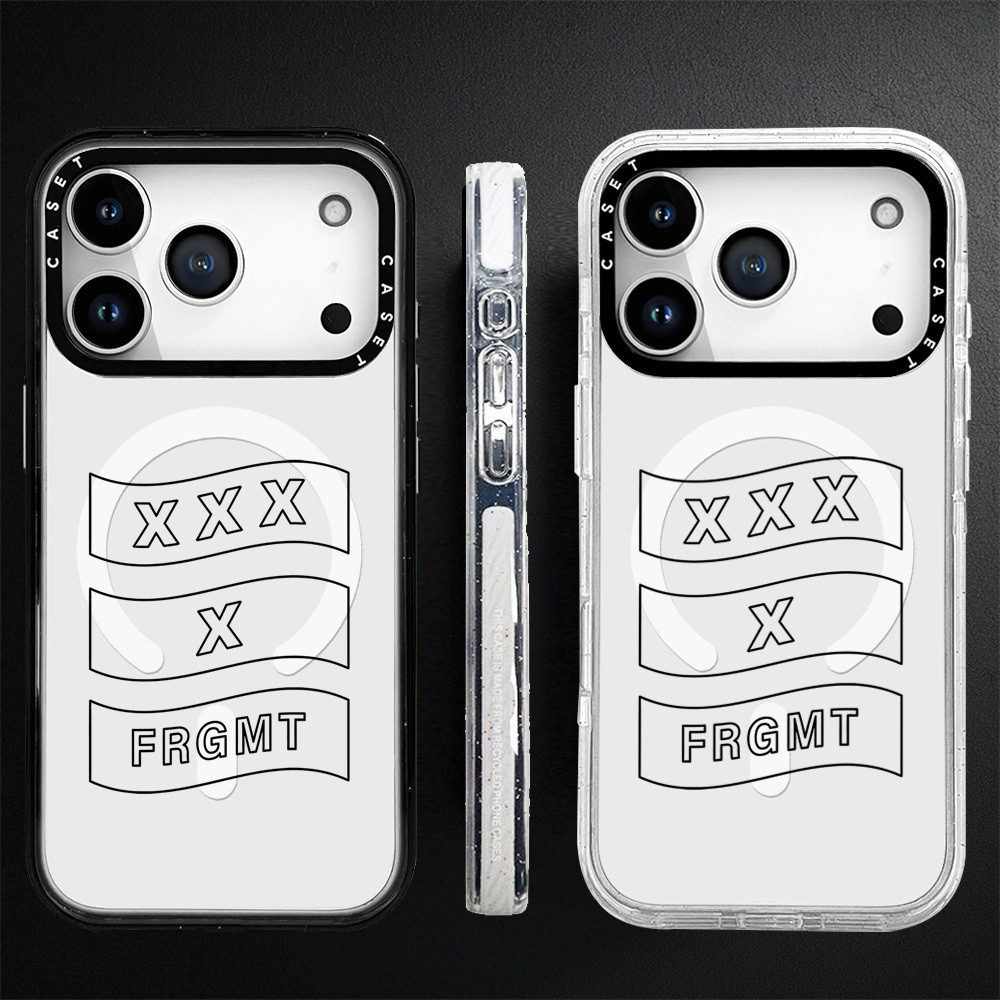 XXXX FRGMT Dòng Đen Nhãn Acrylic Vỏ Sạc Từ Tính Không Dây Tương Thích Cho IPhone 15 14 11 12 13 16 1