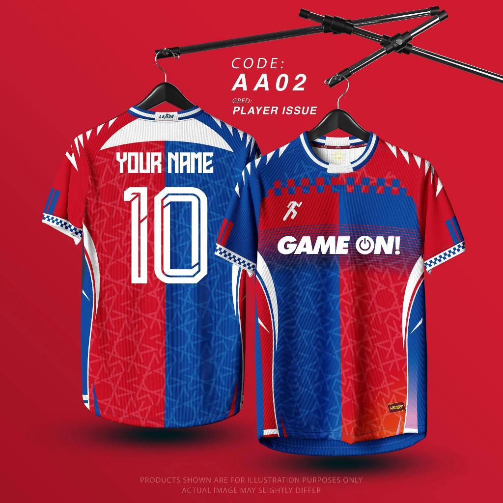 Jersi Lakoh Code AA Jersey Tên tùy chỉnh Đội Jersi Tùy chỉnh Nama Saiz Dewasa Dry-Fit Player Issue
