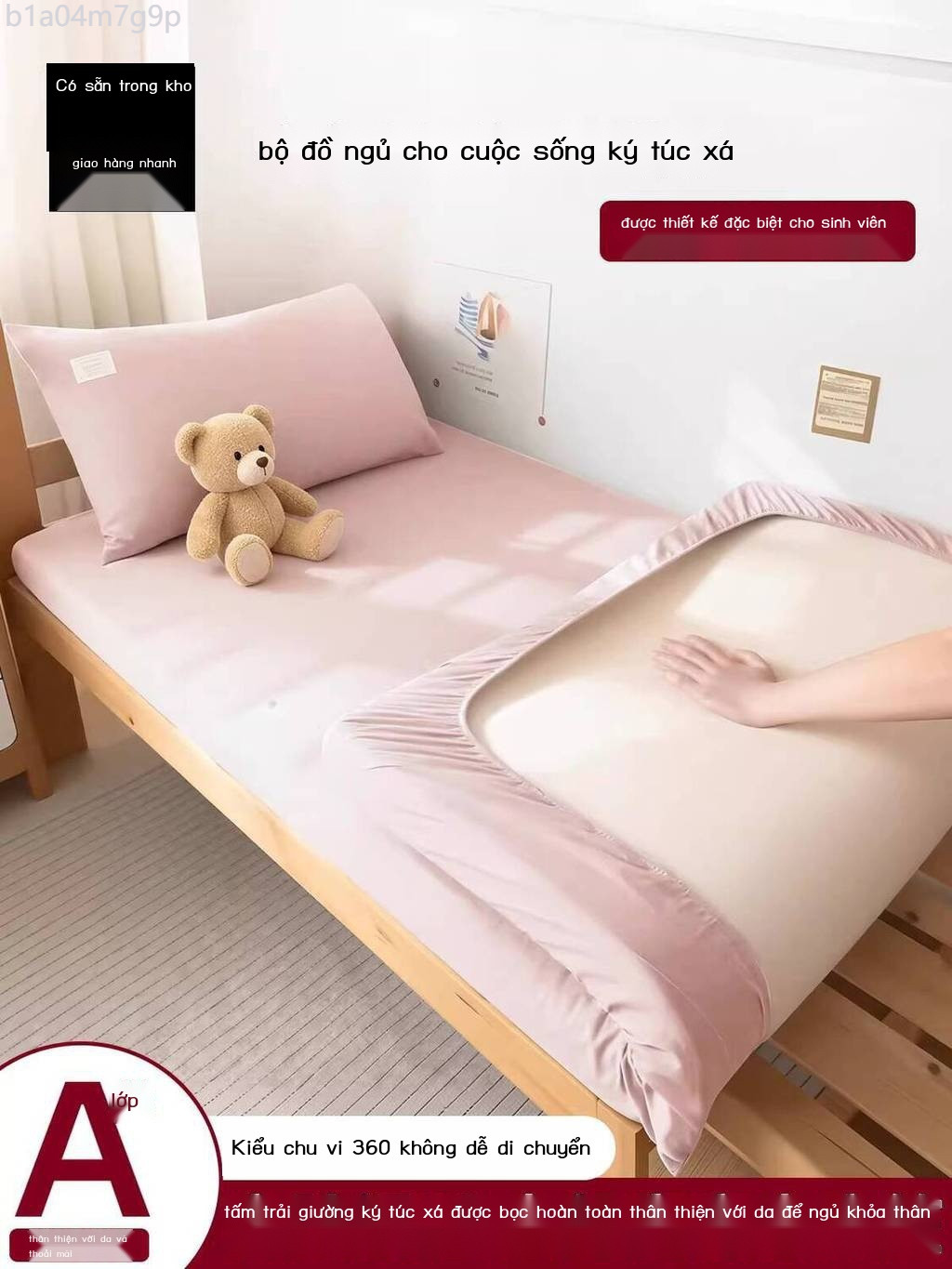 ( Sẵn) Ga chuyên dụng ký túc xá 90x190, bảo vệ nệm chống trượt cho phòng ngủ đơn của sinh viên, ga