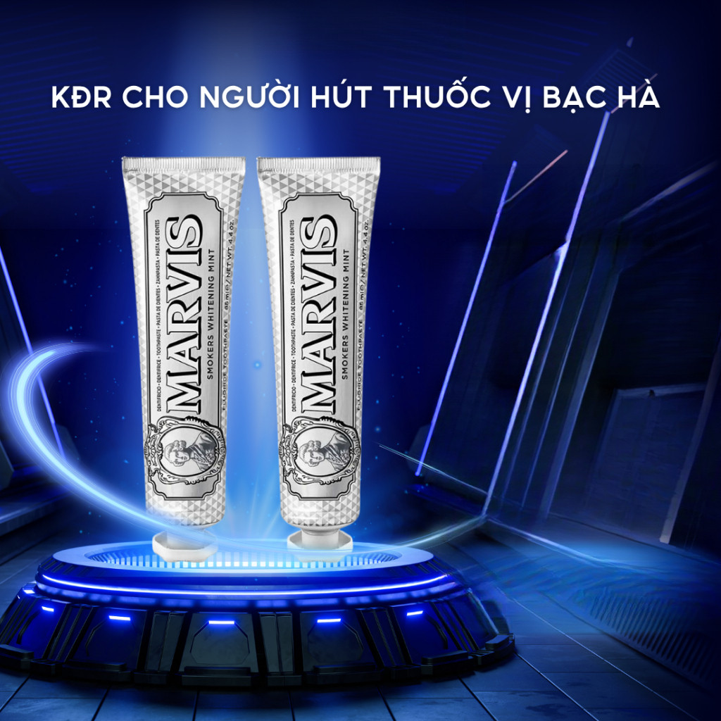 Kem đánh răng thơm mát Marvis Smoker hương bạc hà mạnh mẽ, khử mùi hôi, ố vàng hiệu quả tuýp 85ml