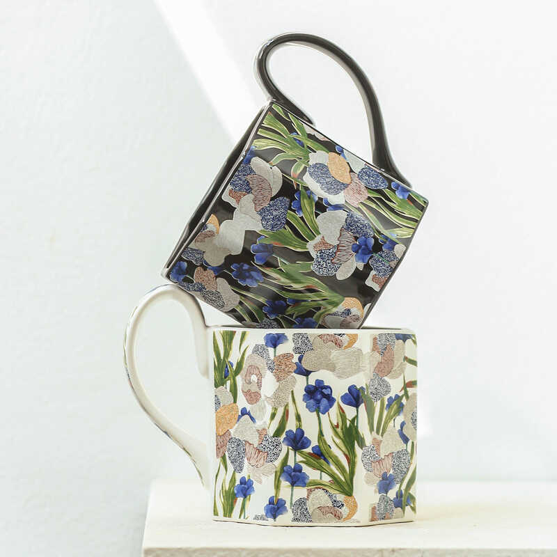 Thiết Kế Phong Cách GARDEN Series Hình Bát Giác Cốc Tranh Sơn Dầu Phong Cách Iris Gốm Sáng Tạo Cốc R