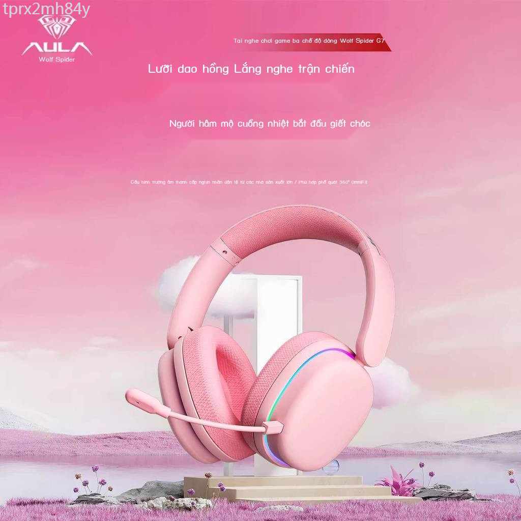 [GIÁ TỐT CHỌN MẪU] Tai nghe không dây Wolf Spider G7Pro Over-Ear, chơi game trên máy tính, ba chế đ