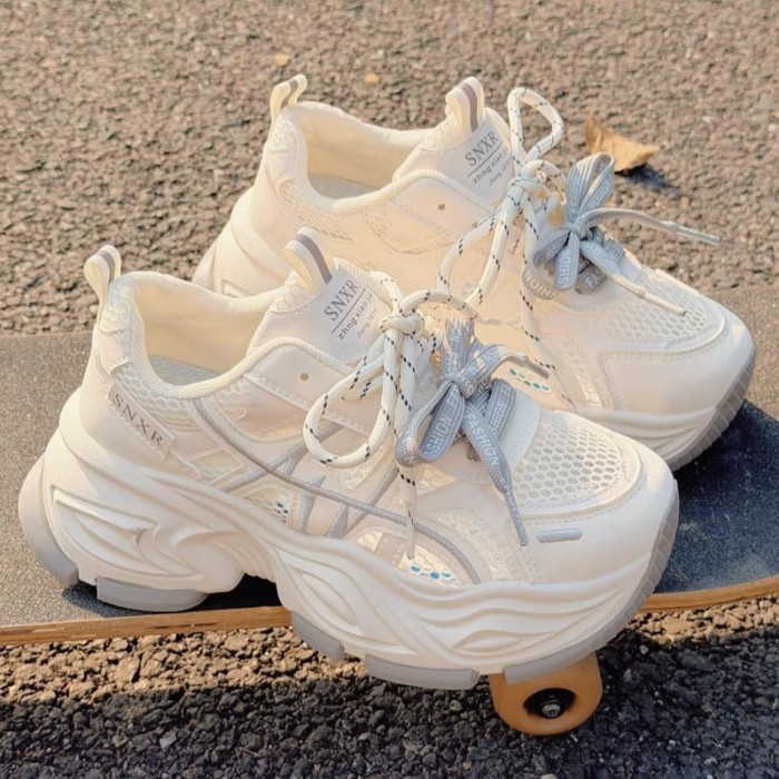 Summer Breathable Women's Shoes Mesh Daddy Shoes Women's Heightening Thick-Soled Shoes Matchi